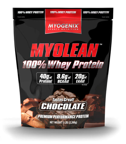 100% Whey Chocolate Protein Powder - Myogenix Myolean Whey Protein Powder With 20 Grams of Protein Per Serving Premium Protein Powder for Women and Men Chocolate Protein Shakes (5 lbs)
